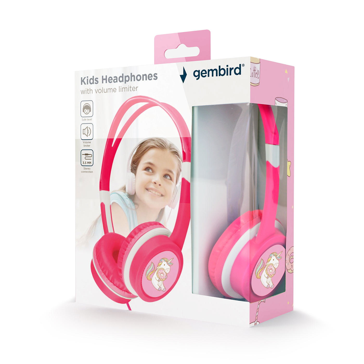 TECHMADE GEMBIRD CUFFIEPER BAMBINI CON LIMITATORE VOLUME PINK