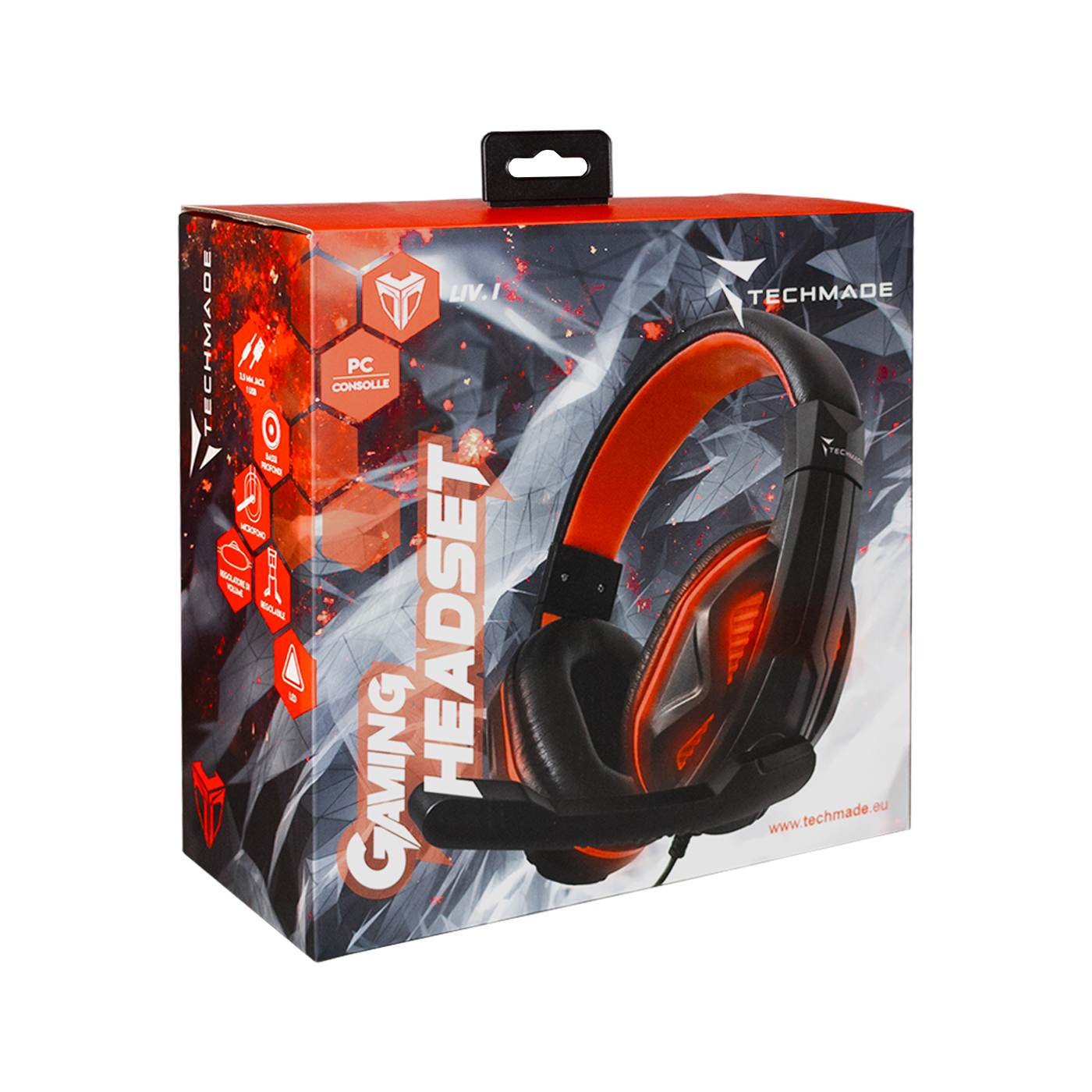 TECHMADE CUFFIA GAMING PER CONSOLE/PC/LAPTOP 3.5MM