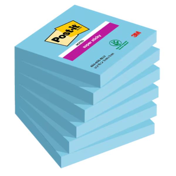 Blocco Post-it Super Sticky - 654-6SS-BLU - 76 …
