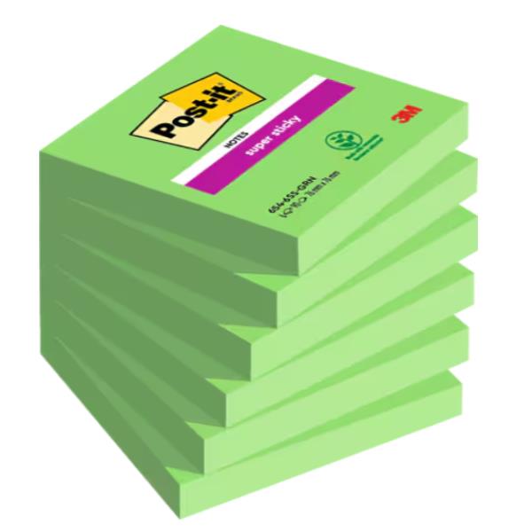 Blocco Post-it Super Sticky - 654-6SS-GRN - 76 …