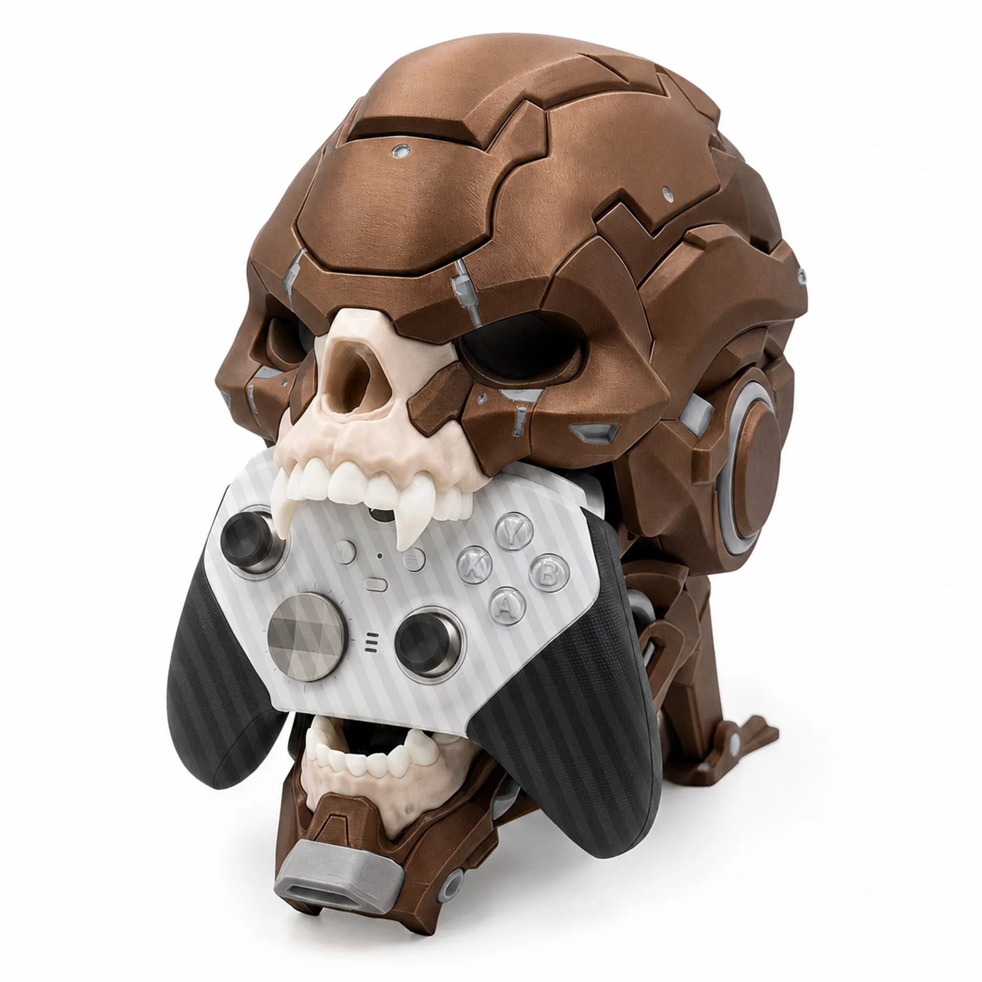 CyberSkull Apex - Stand Controller Cyberpunk con Gestione Cavi - Metallic Copper