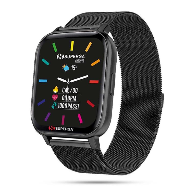 SMARTWATCH SWT-STC013 INK CINTURINO ACCIAIO MESH NERO / CASSA ALLUMINIO NERO