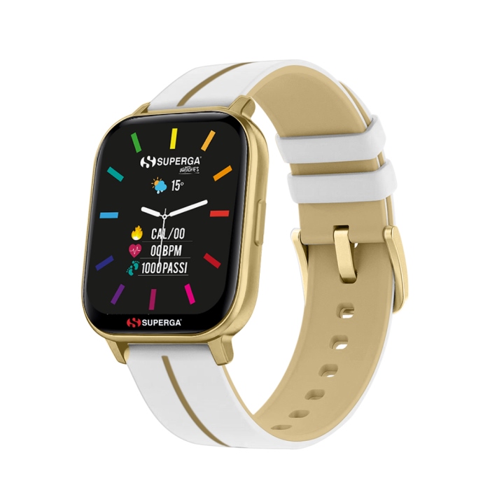 SMARTWATCH SWT-STC014 INK CINTURINO SILICONE BIANCO-GOLD DORATO / CASSA ALLUMINIO