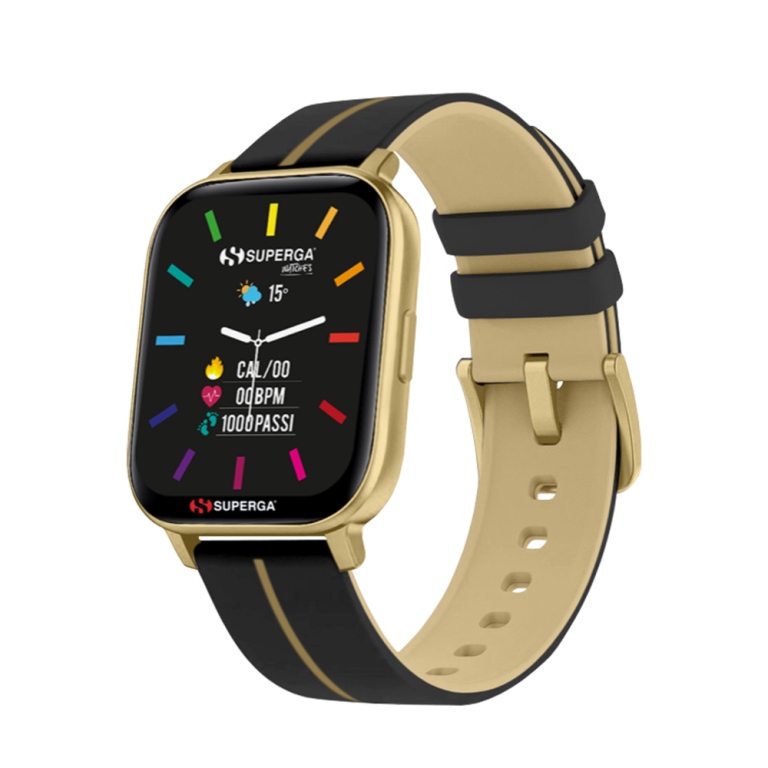 SMARTWATCH SWT-STC015 INK CINTURINO SILICONE NERO-GOLD / CASSA ALLUMINIO