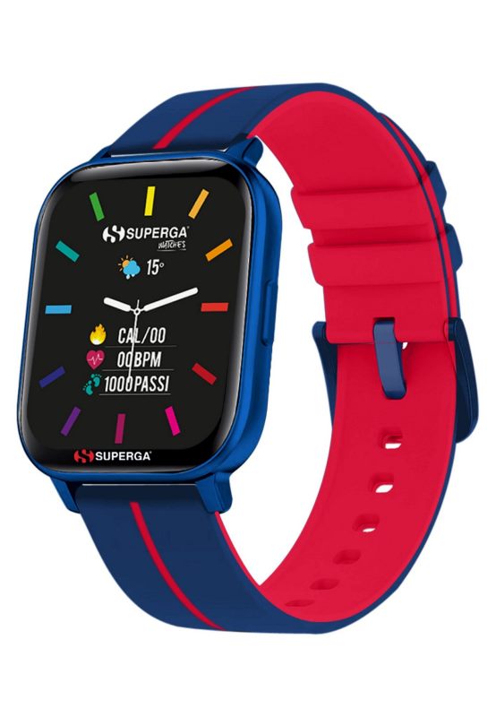 SMARTWATCH SWT-STC016 INK CINTURINO SILICONE BLU-ROSSO / CASSA ALLUMINIO