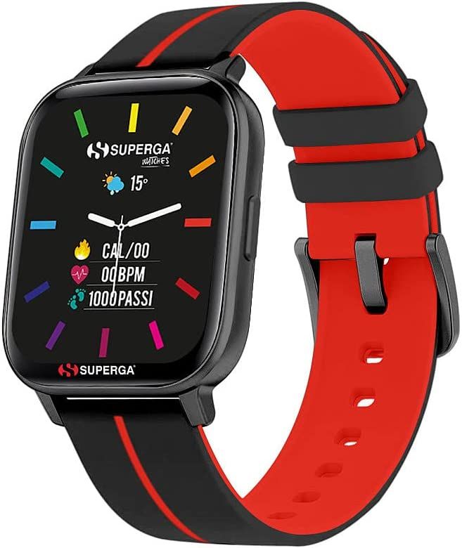 SMARTWATCH SWT-STC018 INK CINTURINO SILICONE NERO-ROSSO / CASSA ALLUMINIO