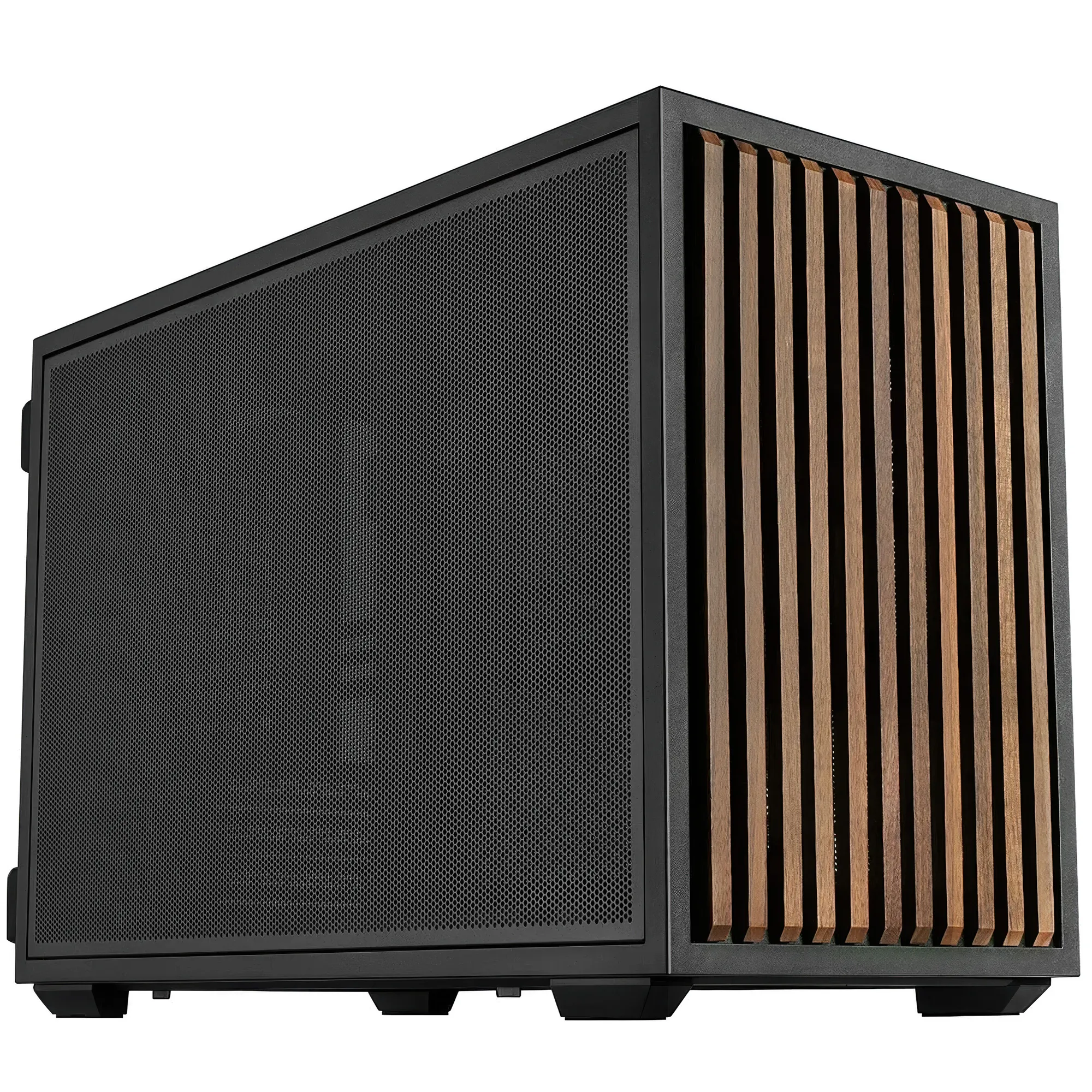 Lian Li x DAN Cases B4 Wood Edition - Case Micro-ATX SFF 21,3L, Noce nero