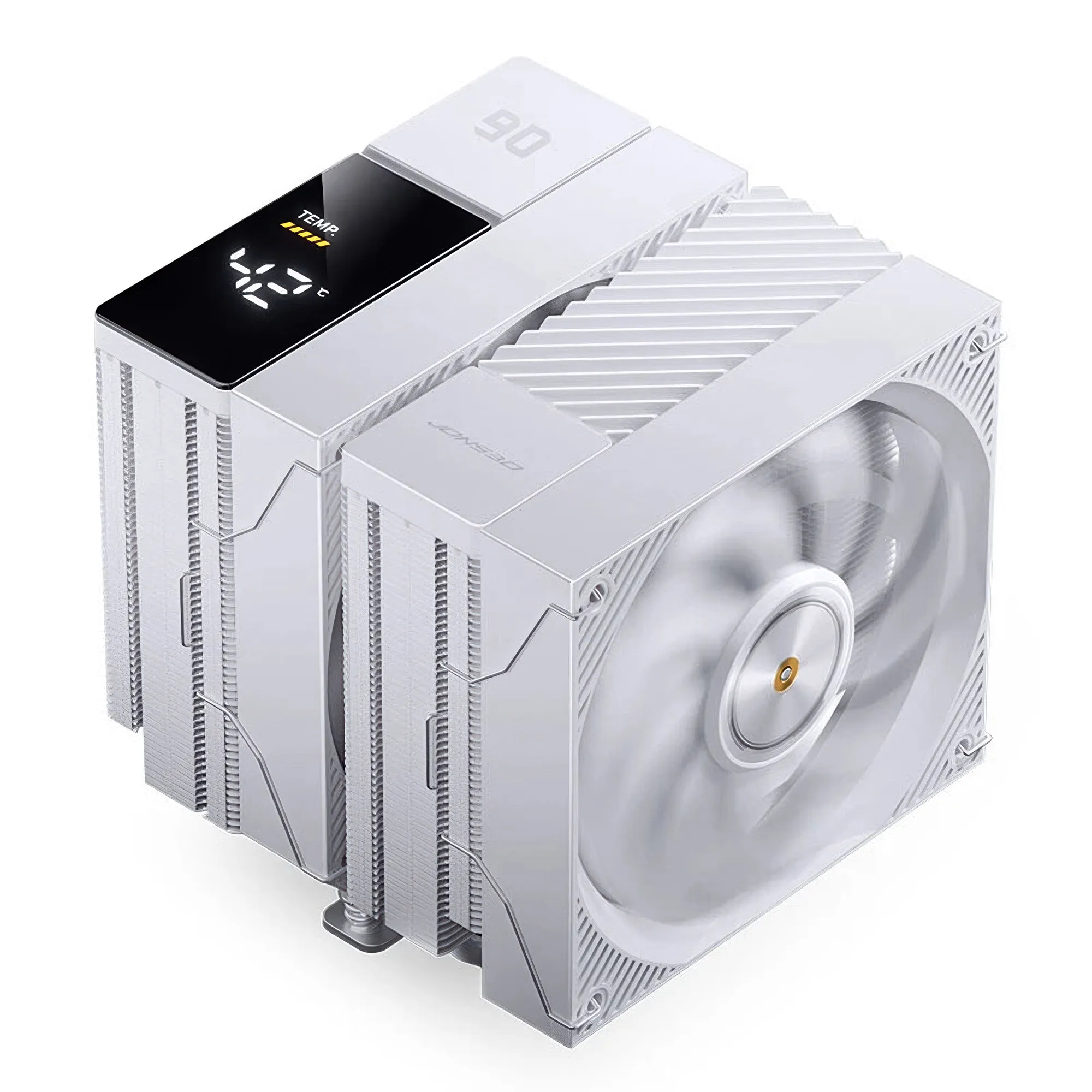 Jonsbo CC90 Dissipatore CPU Dual Tower Bianco - 6 Heat Pipe, Ventola PWM 130mm, Display a Segmenti, 285W TDP