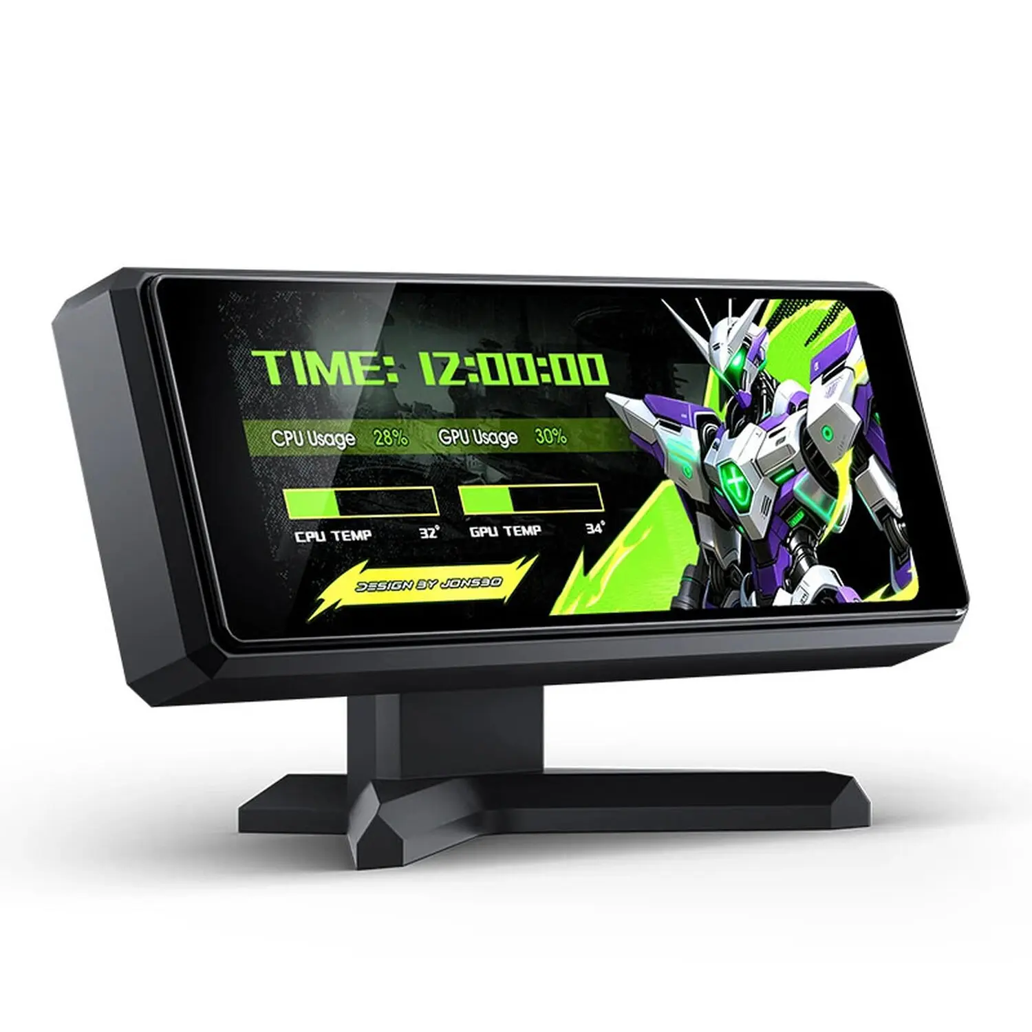 Jonsbo DS339 Mini Display - Schermo IPS 3,39" USB, Monitor Hardware Compatto Nero