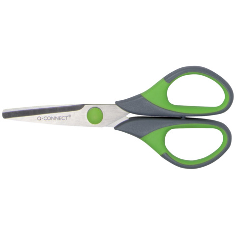 Forbici in blister Q-Connect Softgrip lame simmetriche grigio/verde …