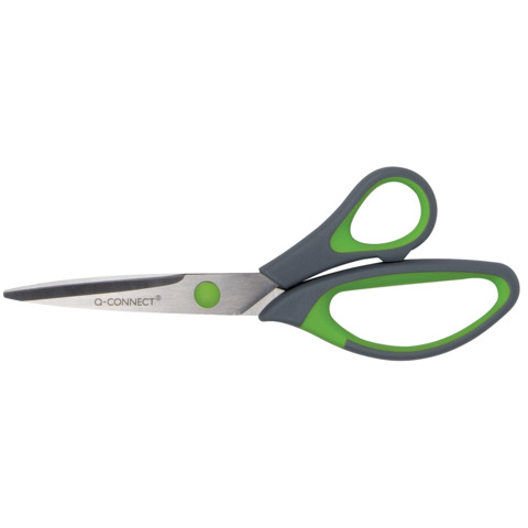 Forbici in blister Q-Connect Softgrip lame asimmetriche grigio/verde …