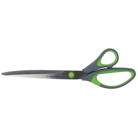 Forbici in blister Q-Connect Softgrip lame asimmetriche grigio/verde …