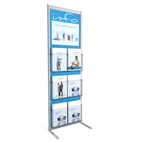 Espositore da terra Paperflow Infodisplay 7 scomparti alluminio …