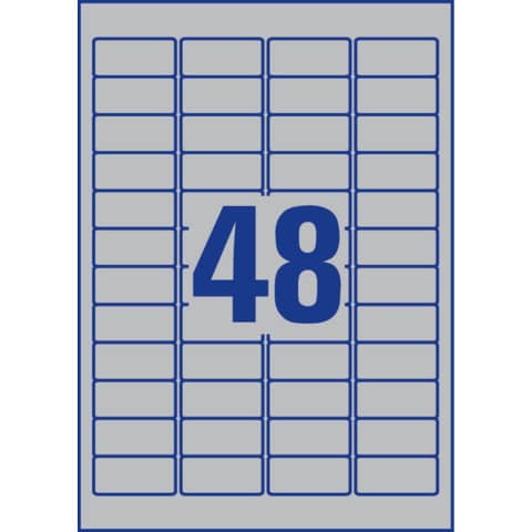 Etichette permanenti poliestere argento Avery 45,7x21,2 mm - …