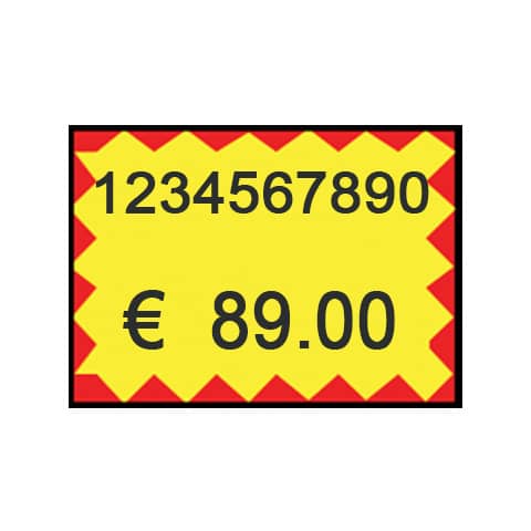Etichette per prezzatrice Printex f.to 26x19 mm giallo/rosso …