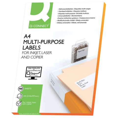 Etichette universali Q-Connect bianco 210x297 mm - 1 …
