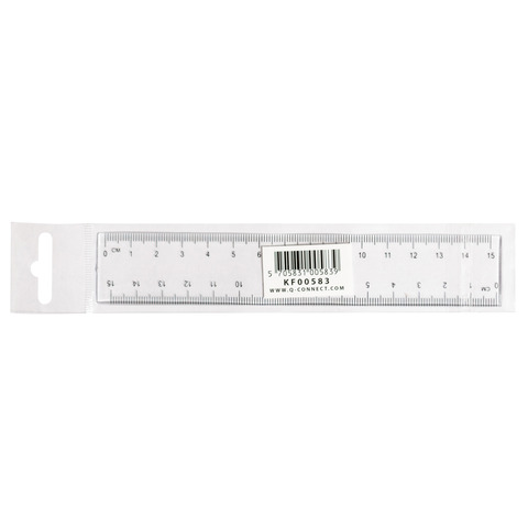 Righello Q-Connect trasparente 15 cm KF00583