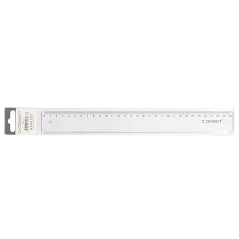 Righello Q-Connect trasparente 30 cm KF00587