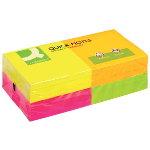 Foglietti riposizionabili Q-Connect 70 g/m² assortiti neon 76x76 …