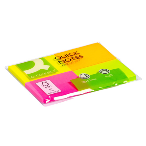Foglietti riposizionabili Q-Connect 70 g/m² assortiti neon 38x51 …