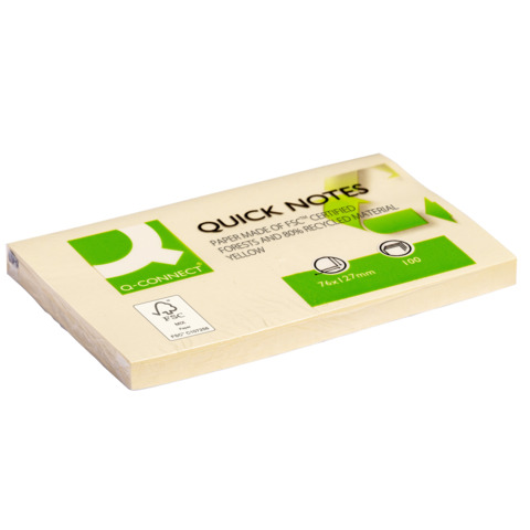 Foglietti riposizionabili Q-Connect 100% materiale riciclato 65 g/m² …