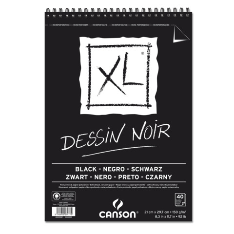 Blocco spiralato Canson Black XL nero 150 g/m² …