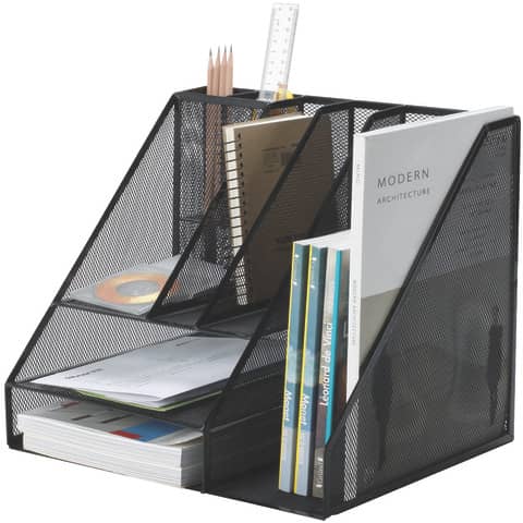 Portaoggetti Q-Connect 34,5x29x29,5 cm nero grande - 8 …