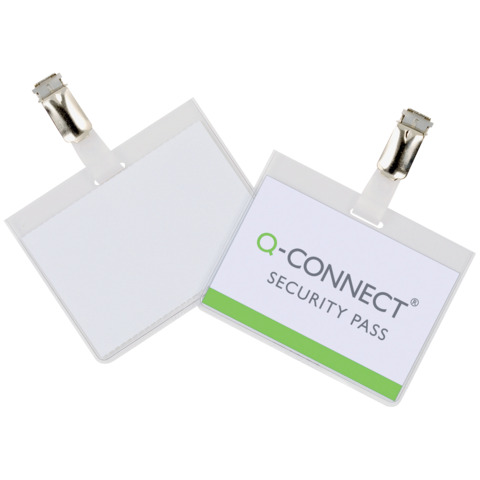 Portabadge Q-Connect plastica 90x60 mm con clip - …