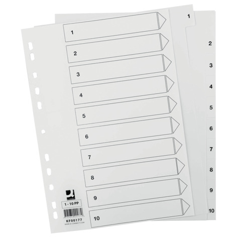 Divisore numerico Q-Connect bianco 22,5x29,7 cm ppl 1-10 …