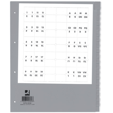 Divisore neutro Q-Connect grigio XL 24x29,7 cm ppl …