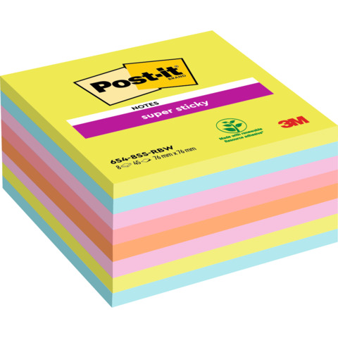 Blocco Post-it Super Sticky - 654-8SSRBW - 76 …