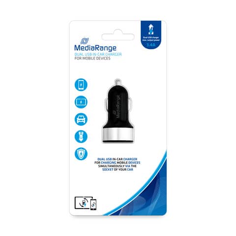 Caricabatteria per auto Media Range 3.4A dual USB …