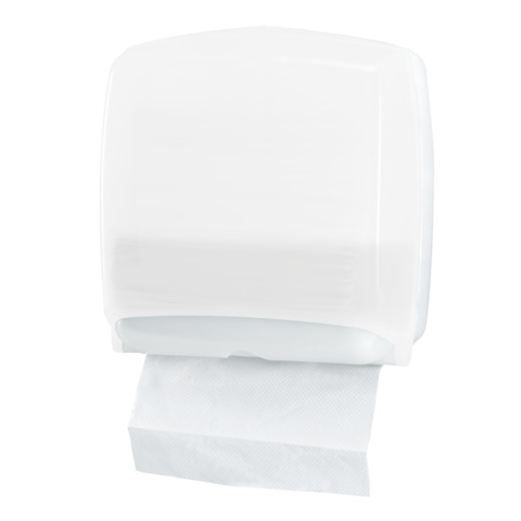 Distributore mini di carta asciugamani in fazzoletti Hylab in PPL con capacità 300 foglietti bianco - U-FO/2-ECOS