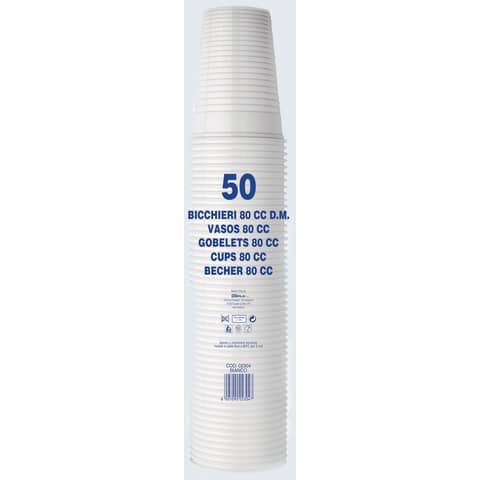 Bicchieri monouso Dopla Professional 80 ml polistirene bianco …