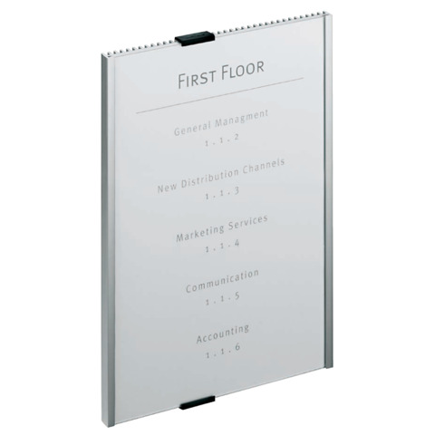 Targhe DURABLE INFO SIGN alluminio/acrilico trasparente/argento metallizzato 210x297 …