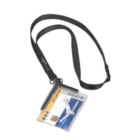 Portabadge Durable DELUXE 54x85 mm con cordoncino trasparente …