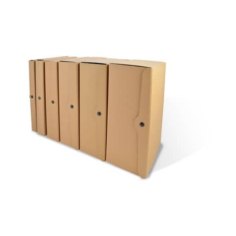 Porta progetti con tre bottoni EURO-CART linea Eco 25x35 cm dorso 8 cm avana CPECO08AV