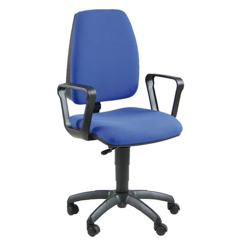 Sedia operativa girevole Unisit Jupiter JUBR Eco smart - rivestimento Eco blu - con braccioli - JPQ/BRN/EB