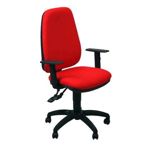 Sedia operativa girevole Unisit Teti TETE Eco Smart - rivestimento Eco rosso - braccioli regolabili TETE/BRF/ER