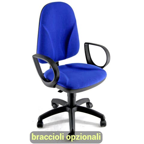Sedia operativa girevole Unisit Team TMTMI Eco smart - schiuma sagomata - rivestimento Eco blu - TMTMI/EB