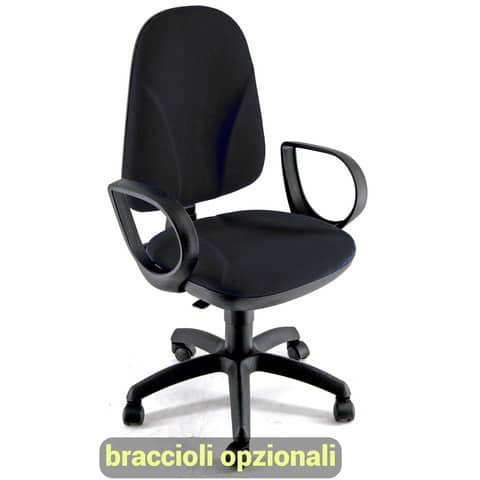 Sedia operativa girevole Unisit Team TMTMI Eco smart - schiuma sagomata - rivestimento Eco nero - TMTMI/EN