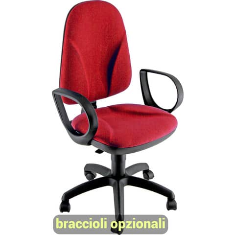 Sedia operativa girevole Unisit Team TMTMI Eco smart - schiuma sagomata - rivestimento Eco rosso - TMTMI/ER