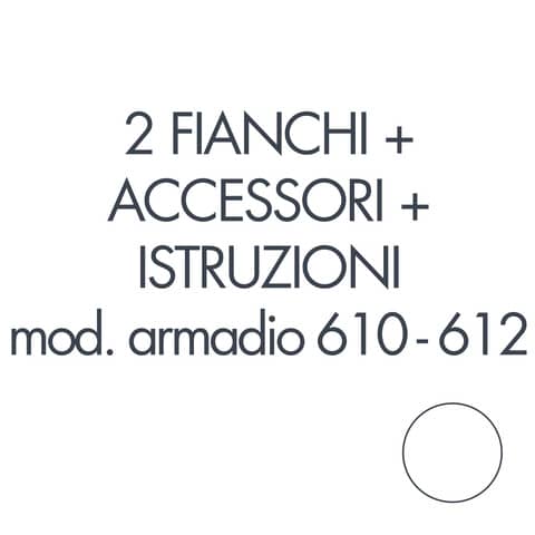 Set 2 fianchi + accessori + istruzioni montaggio per armadi 610 - 612 bianco Tecnical 2 - 805141163007