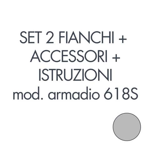 Set 2 fianchi + accessori + istruzioni per l'uso per armadio tecnical 2 618S grigio - 805141163028