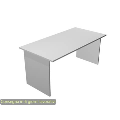 Scrivania piano grigio 140x80xH.72 cm gamba a pannello in melaminico in tinta linea Presto Artexport - 002PAN/9