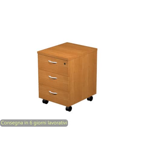 Cassettiera a tre cassetti montata noce chiaro 41,8x52x59,5 …