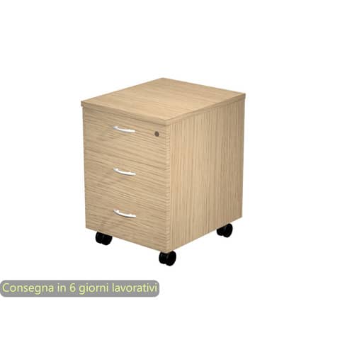 Cassettiera a tre cassetti montata rovere 41,8x52xH.59,5 cm …