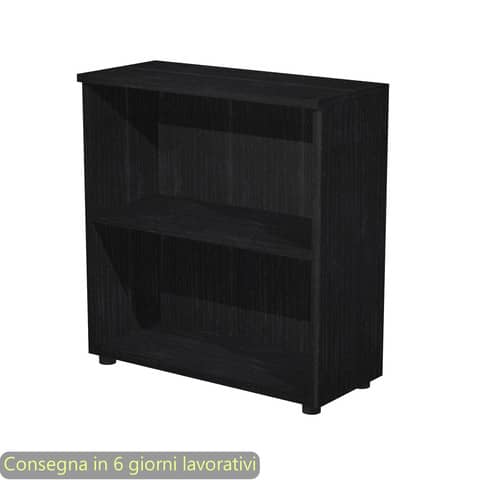 Mobile a giorno basso nero venato frassino 80x35xH.72 cm con 1 ripiano regolabile linea Presto Artexport 030/8