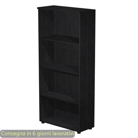 Mobile a giorno alto nero venato frassino 80x35xH.180 cm con 3 ripiani regolabili Presto Artexport - 038-39/8