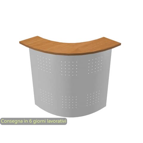 Sopralzo reception angolare 90° noce 90° 96,5x96,5x115h cm pannello metallo grigio Presto Artexport - BA/4